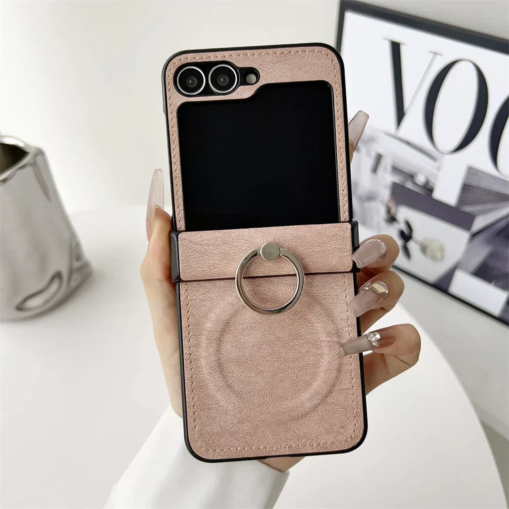 Elegant Leather Stand Case for Z Flip Series