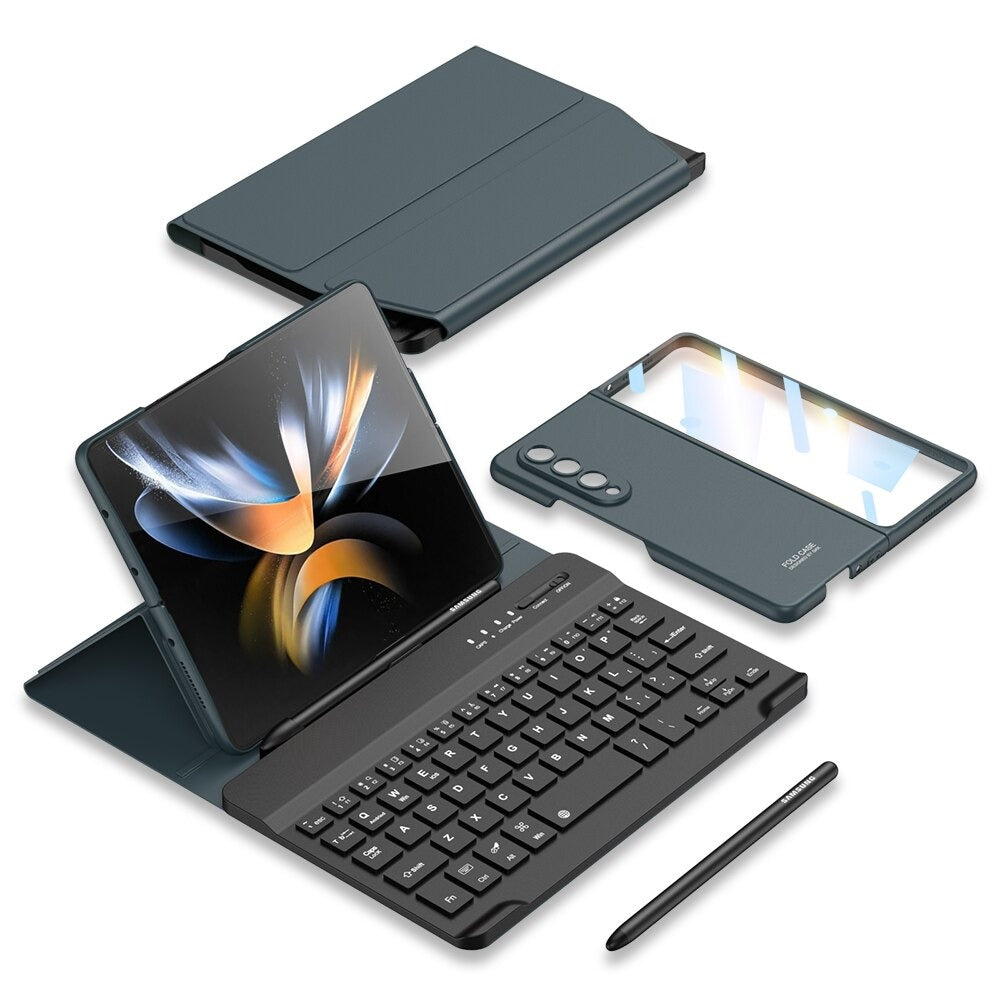 4-In-1 Wireless keyboard Leather Magnetic Flip Case - casetiphone