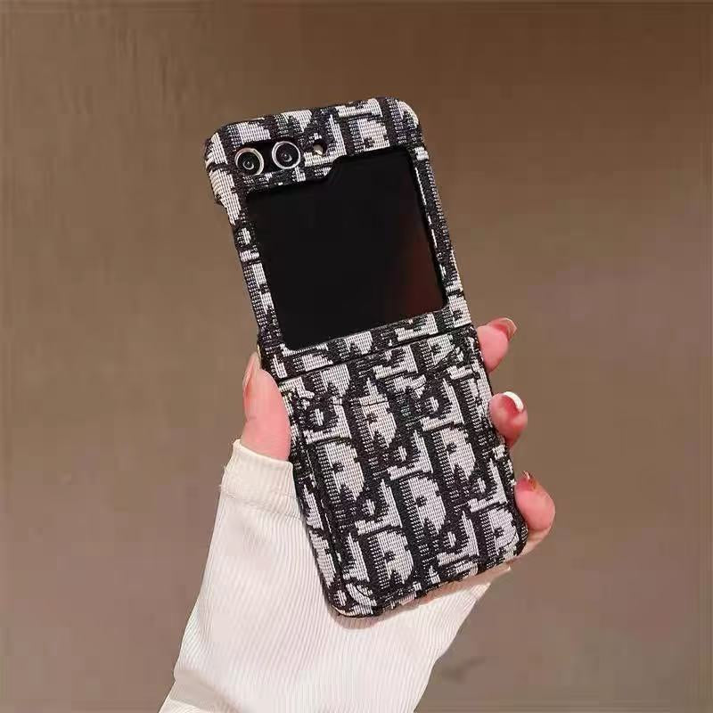 Luxury Canvas Flip Case with Card Slot