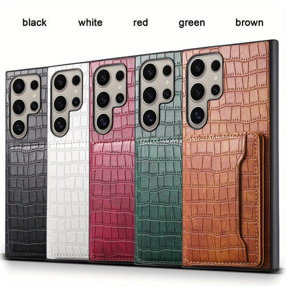 CrocElite Pro – Crocodile Texture Card Holder Case for Galaxy S Ultra Series