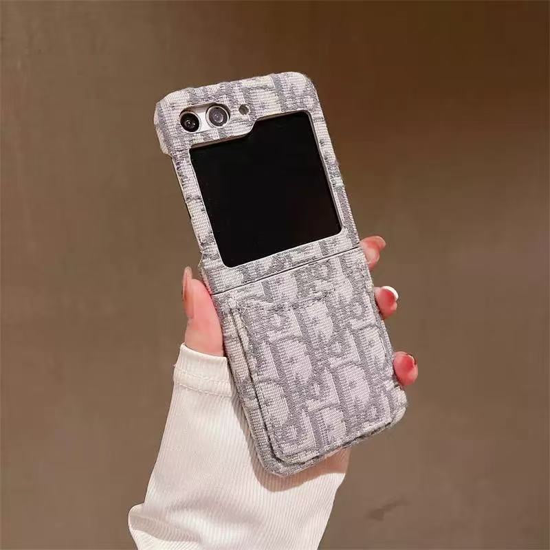 Luxury Canvas Flip Case with Card Slot