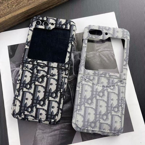 Luxury Canvas Flip Case with Card Slot