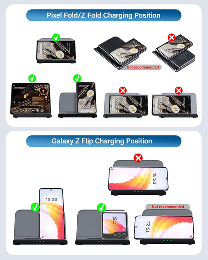 3 In 1 Fast Wireless Charger for Google Pixel Fold 9 Pro