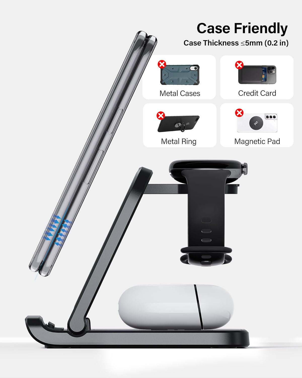 3 In 1 Fast Wireless Charger for Google Pixel Fold 9 Pro