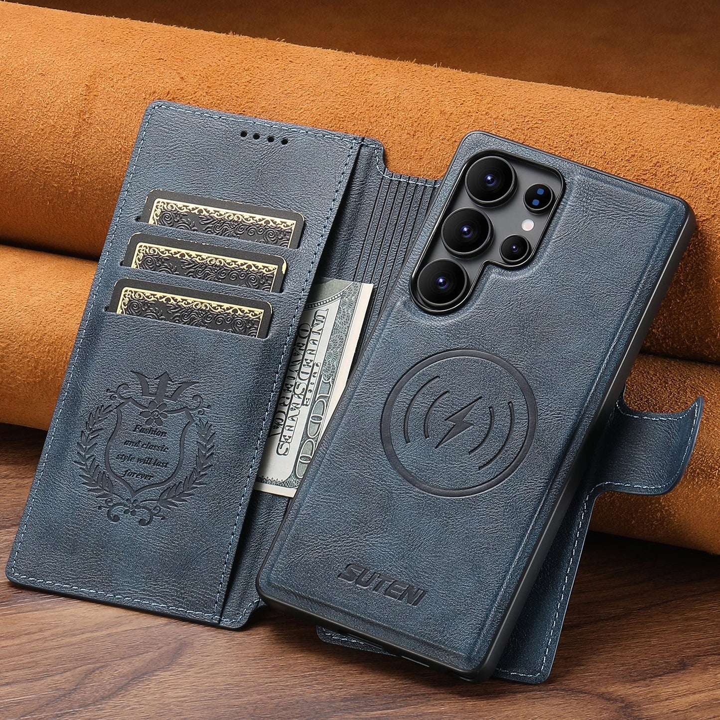 SnapVault Wallet Magnetic Detachable Leather Case