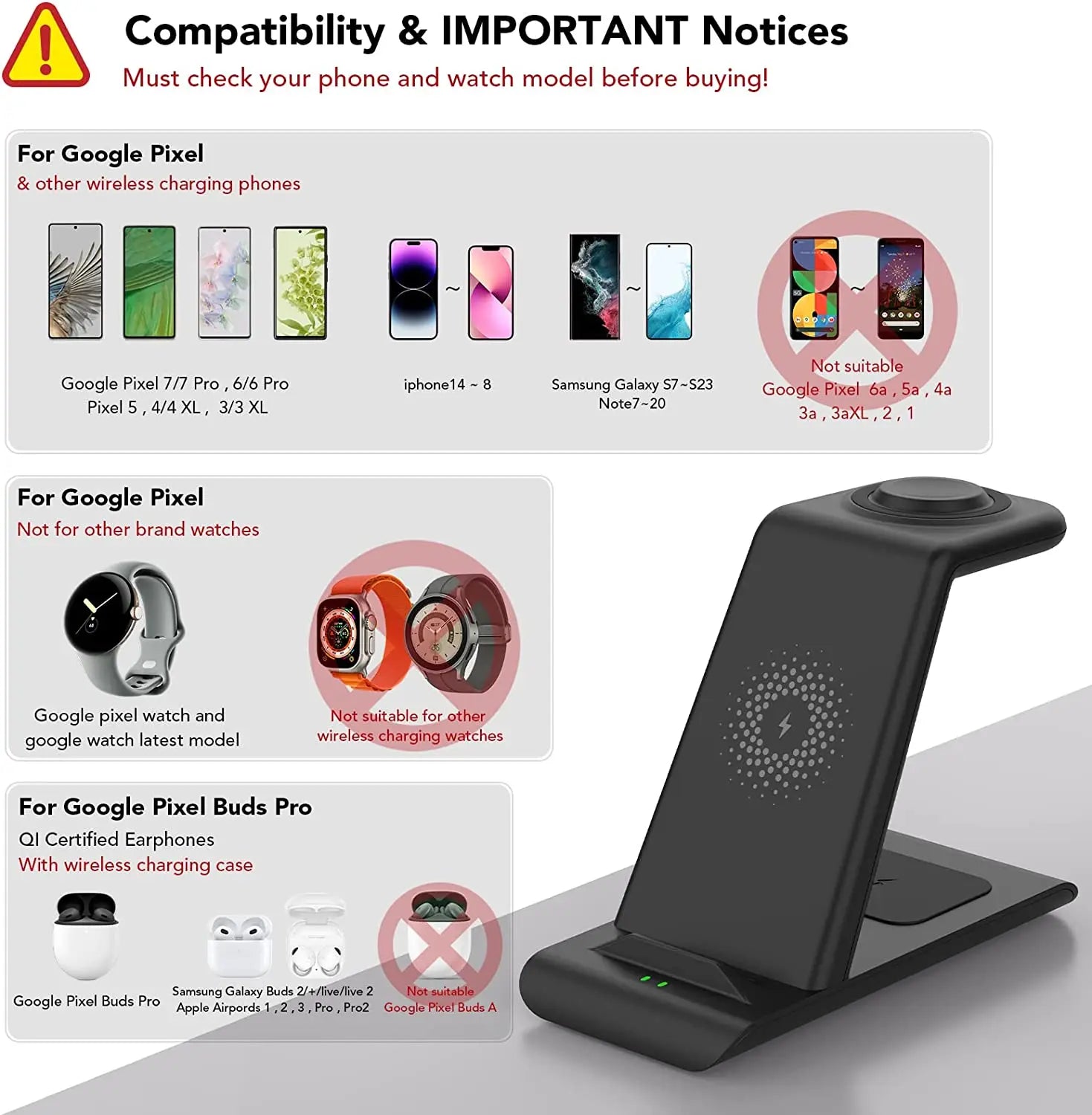 3 in 1 Wireless Charger for Google Pixel Ecosystem - Odin case