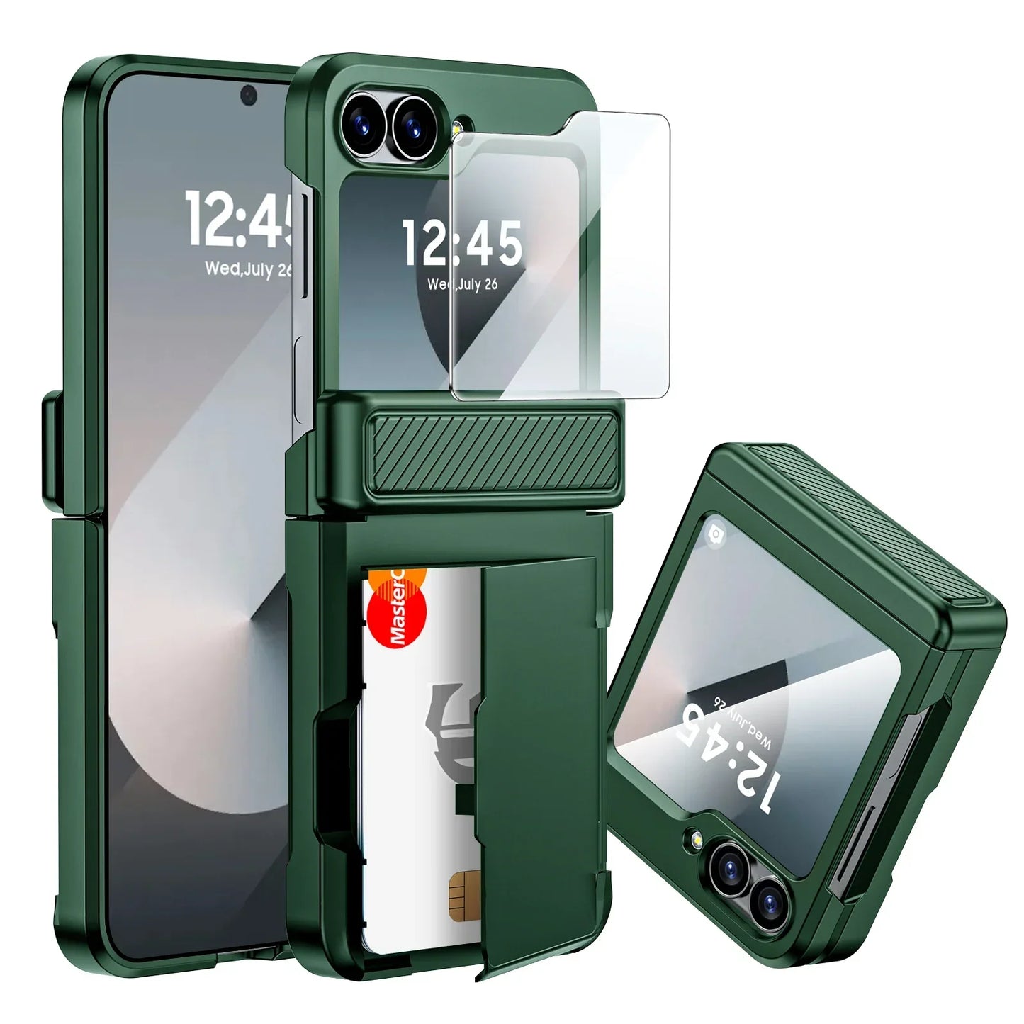 Rugged Shockproof Case for Galaxy Z Flip 3-6 with Screen Protector