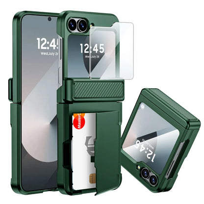 Rugged Shockproof Case for Galaxy Z Flip 3-6 with Screen Protector