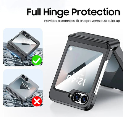 Rugged Shockproof Case for Galaxy Z Flip 3-6 with Screen Protector