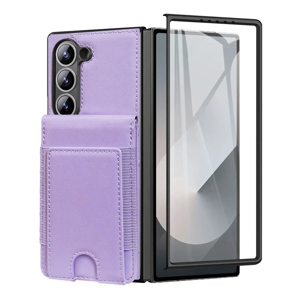 FoldLux Wallet – Leather Folio Case with Built-in Screen Protector for Z Fold Series