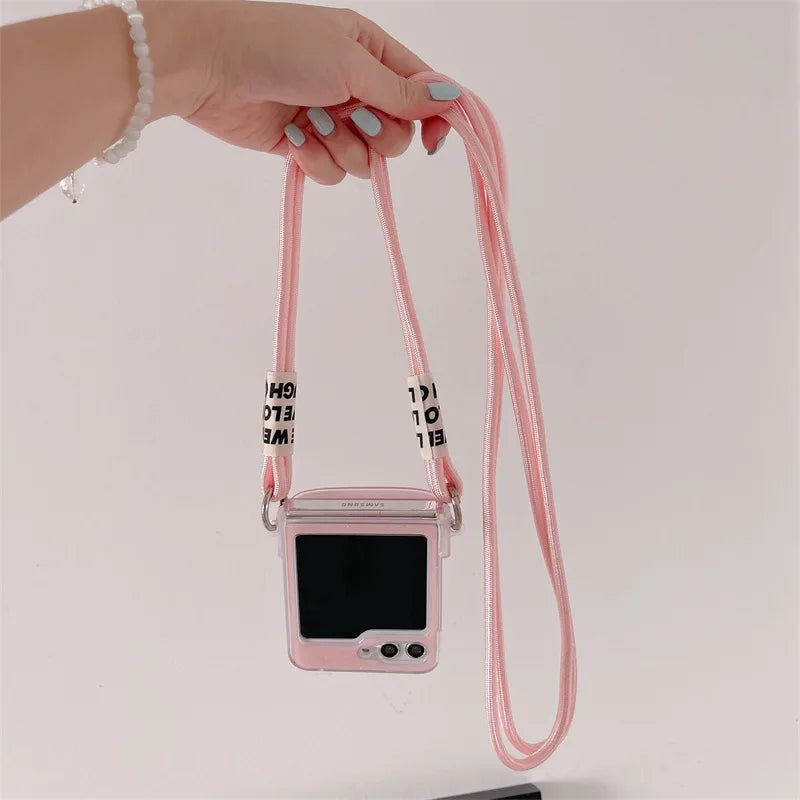 Phone case with plain strap for Samsung Galaxy Z Flip 5