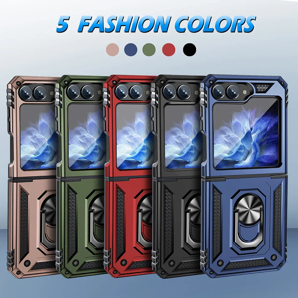 Shockproof Case with Slide Lens & Rotating Ring for Galaxy Z Flip 6