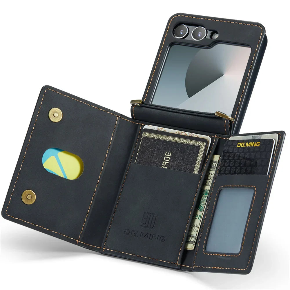 Leather Wallet Case for Galaxy Z Flip 3-6
