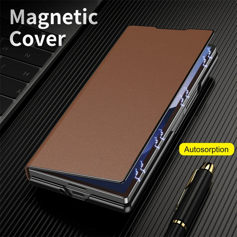Luxury Leather Magnetic Kickstand Case