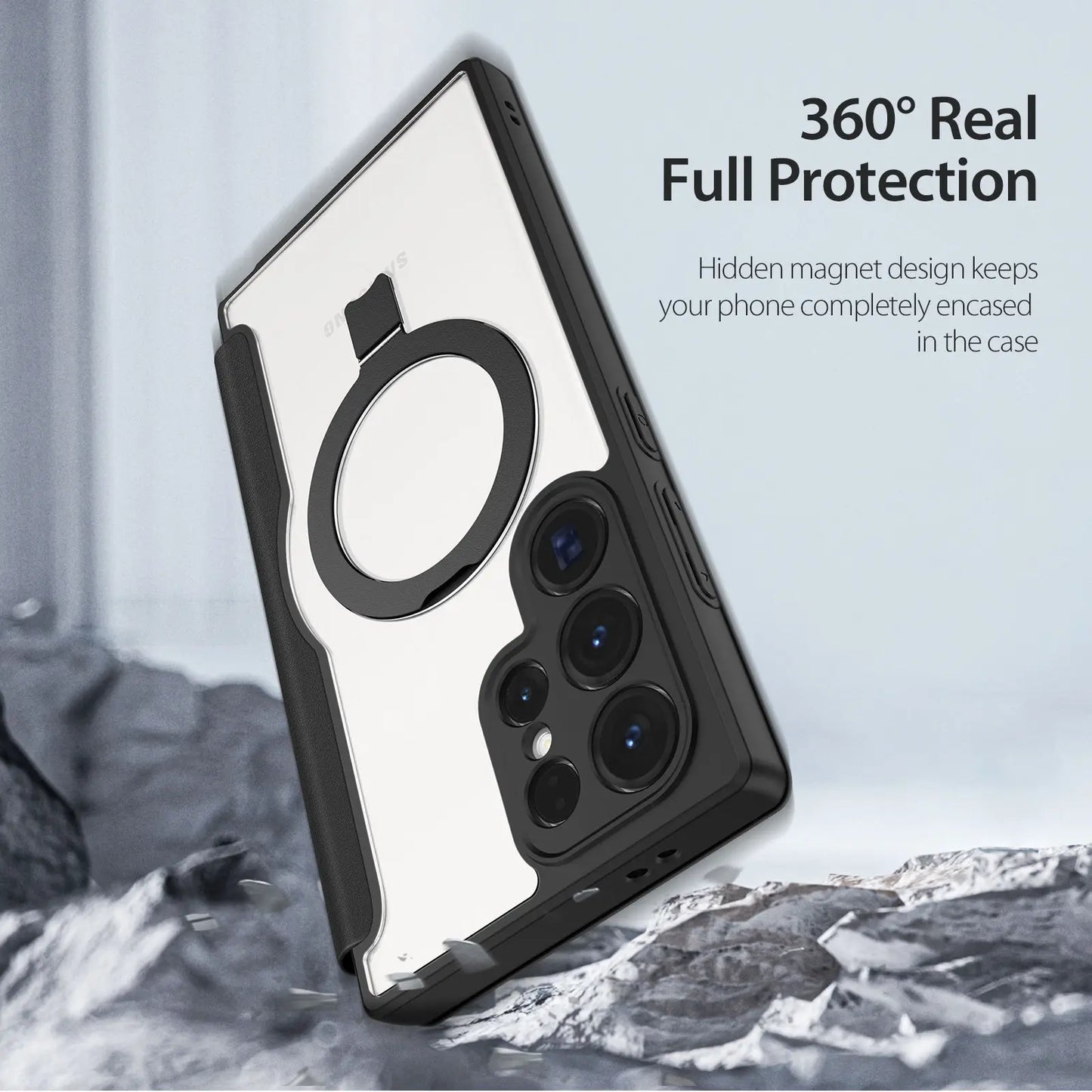 Slim Magnetic S24 Ultra Case with Kickstand & Card Slot - Odin case