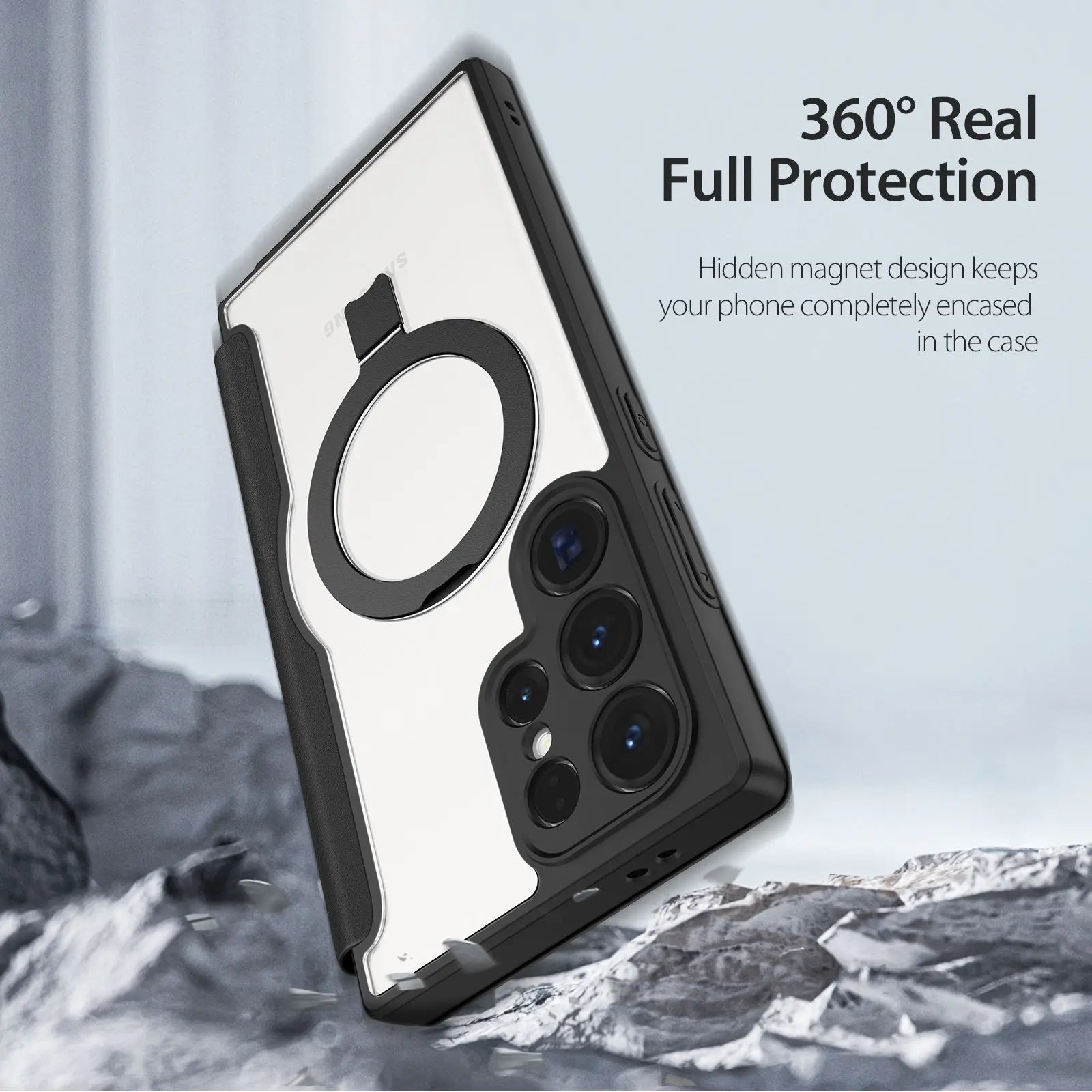 Slim Magnetic S24 Ultra Case with Kickstand & Card Slot - Odin case