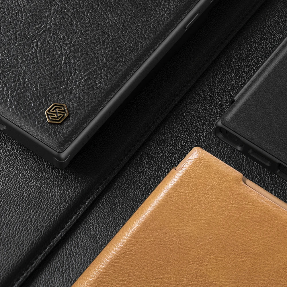 Leather S24 Ultra Case with Card Slot & Camera Protection - Odin case