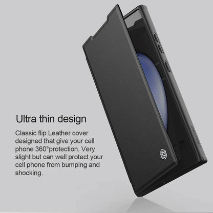 Leather S24 Ultra Case with Card Slot & Camera Protection - Odin case