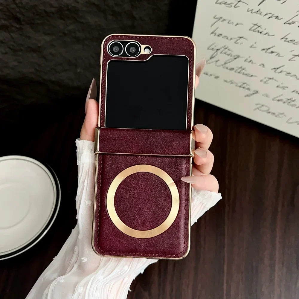 Premium Leather MagSafe Case for Z Flip Series