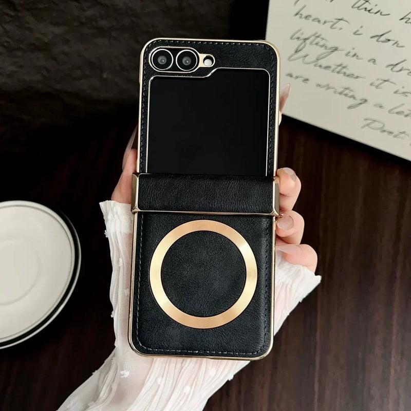 Premium Leather MagSafe Case for Z Flip Series