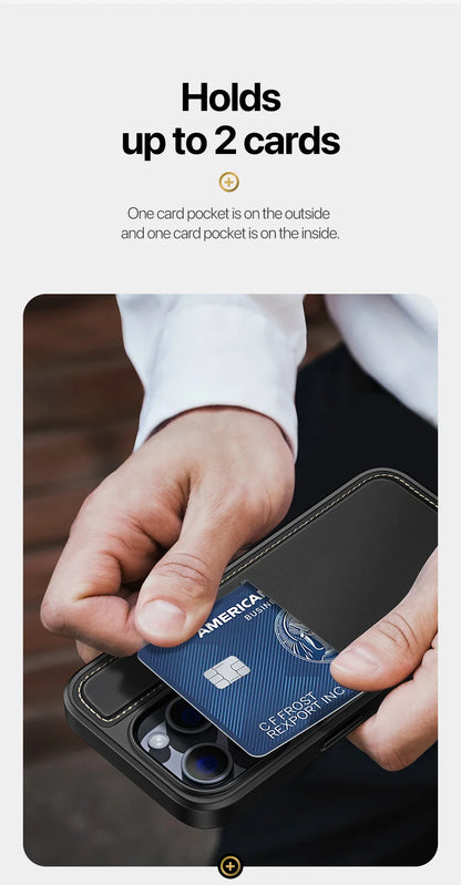 3-in-1 MagSafe Case for iPhone 13-16 Pro Max with Wallet & Stand