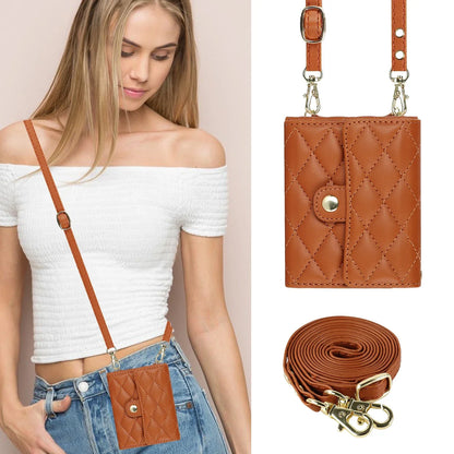 Crossbody Leather Case for Galaxy Z Flip 3-6