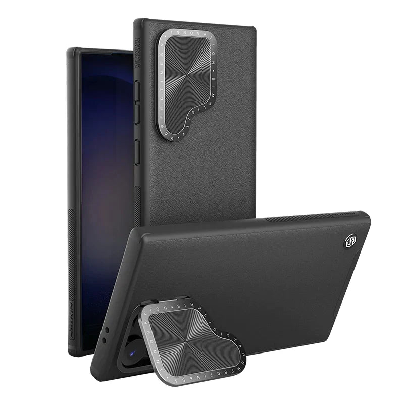 Anti-Drop Leather S24 Ultra Case With Stand - Odin case
