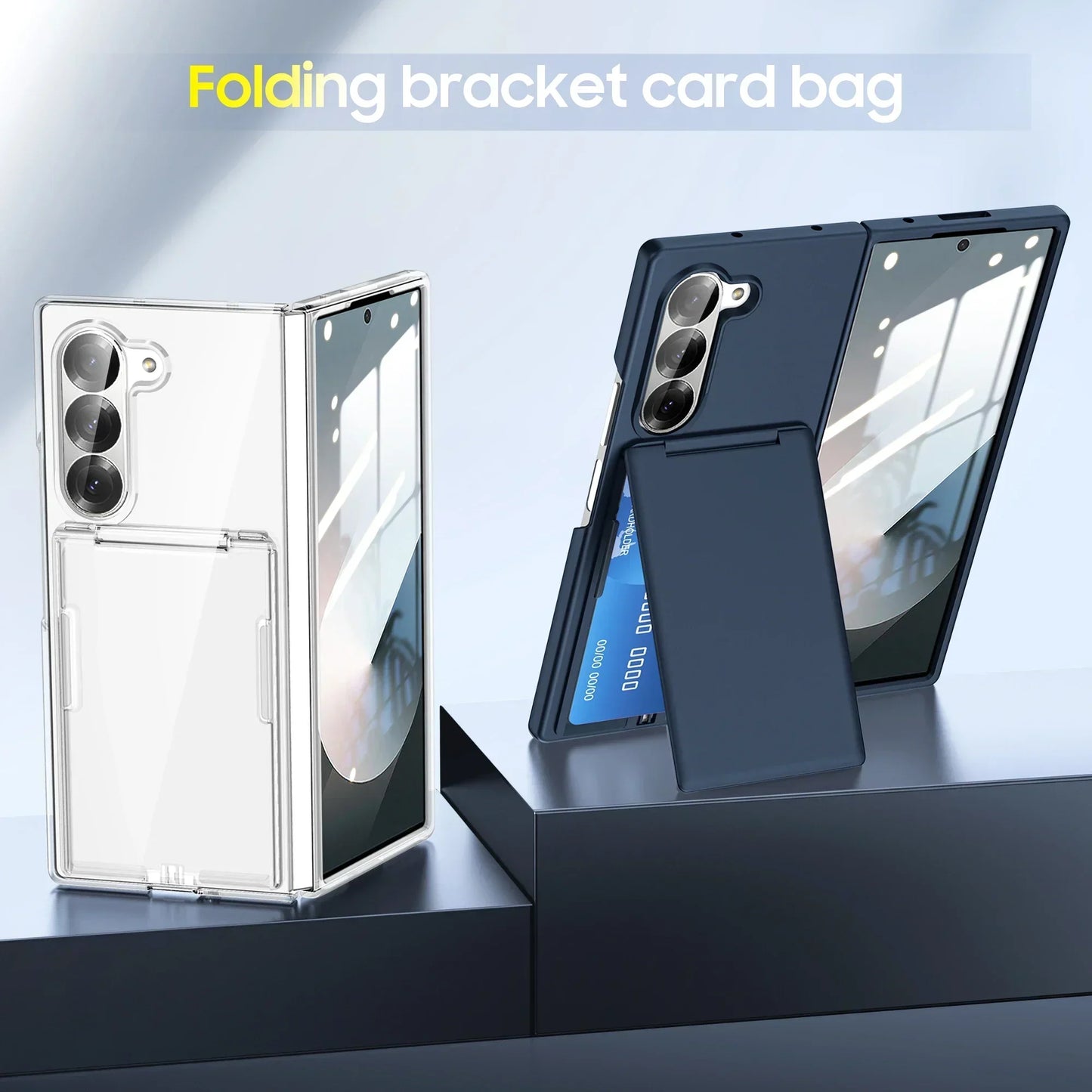 FlexView Clear – Transparent Card Holder Case with Stand for Z Fold