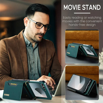 Leather Wallet Case for Galaxy Z Flip 3-6