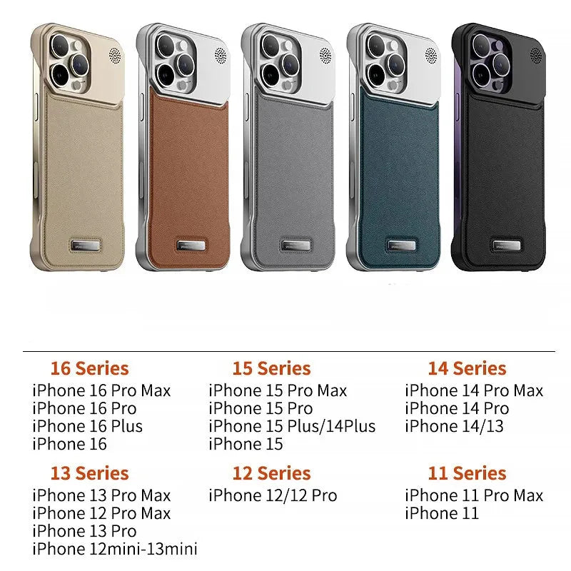 Leather Aromatherapy Magnetic Charging Ring Phone Case for iPhone