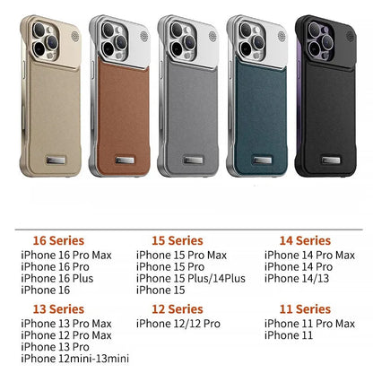 Leather Aromatherapy Magnetic Charging Ring Phone Case for iPhone