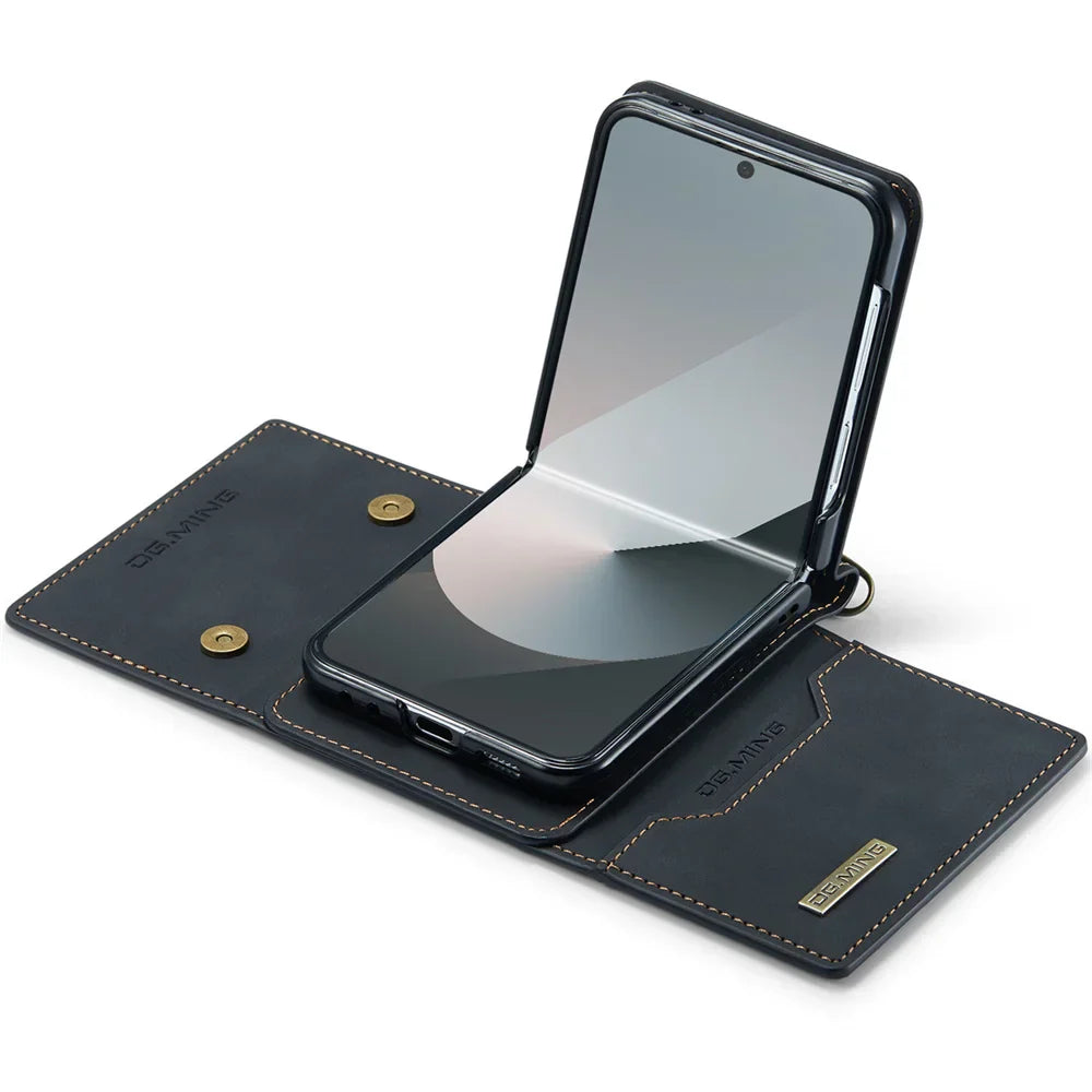 Leather Wallet Case for Galaxy Z Flip 3-6