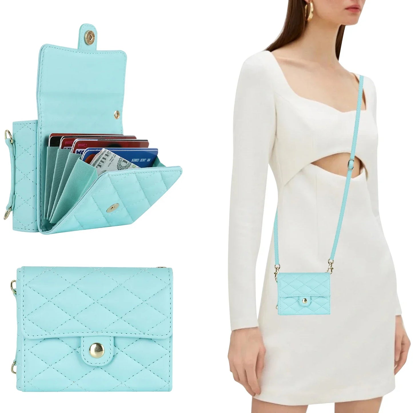 Crossbody Leather Case for Galaxy Z Flip 3-6