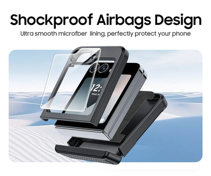 Rugged Shockproof Case for Galaxy Z Flip 3-6 with Screen Protector