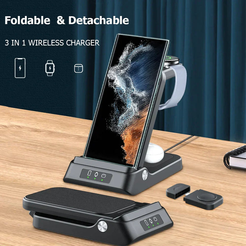 3 in 1 Foldable Wireless Charger for Galaxy S24 Series - Odin case