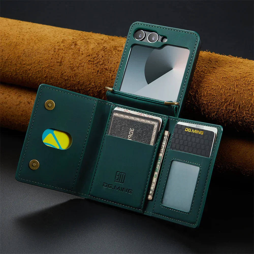 Leather Wallet Case for Galaxy Z Flip 3-6