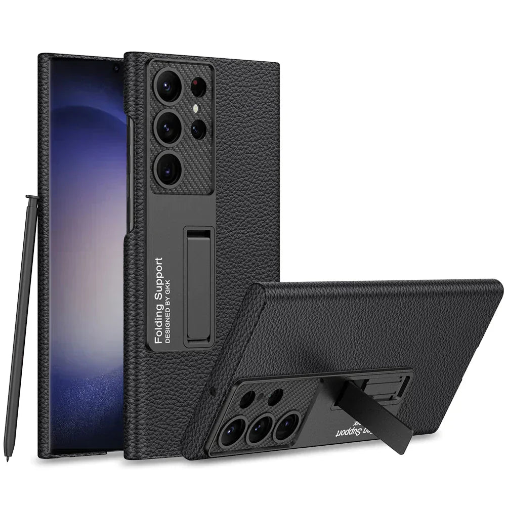 Ultra Thin Leather S24 Ultra Case with Bracket - Odin case