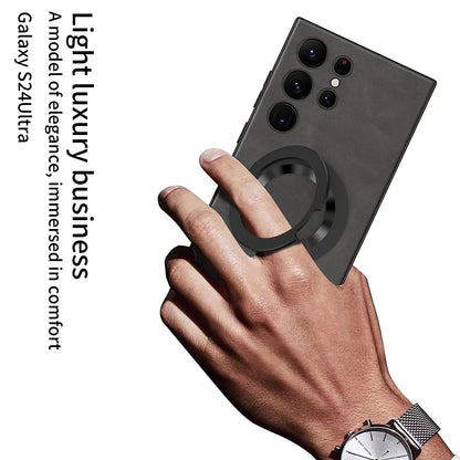 Leather Magnetic S24 Ultra Case with Bracket - Odin case