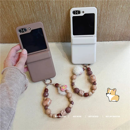 3D Dog Wristband Phone Case for Samsung Galaxy Z Flip 5