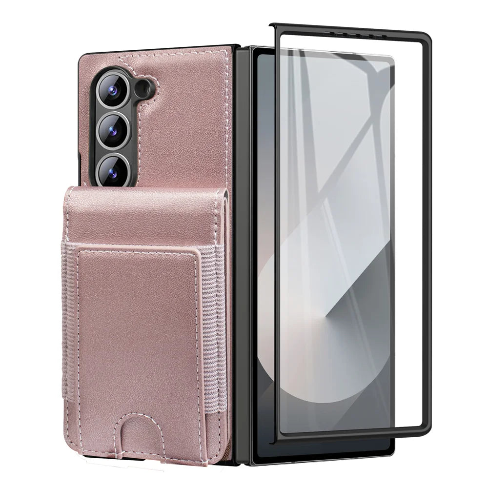 FoldLux Wallet – Leather Folio Case with Built-in Screen Protector for Z Fold Series