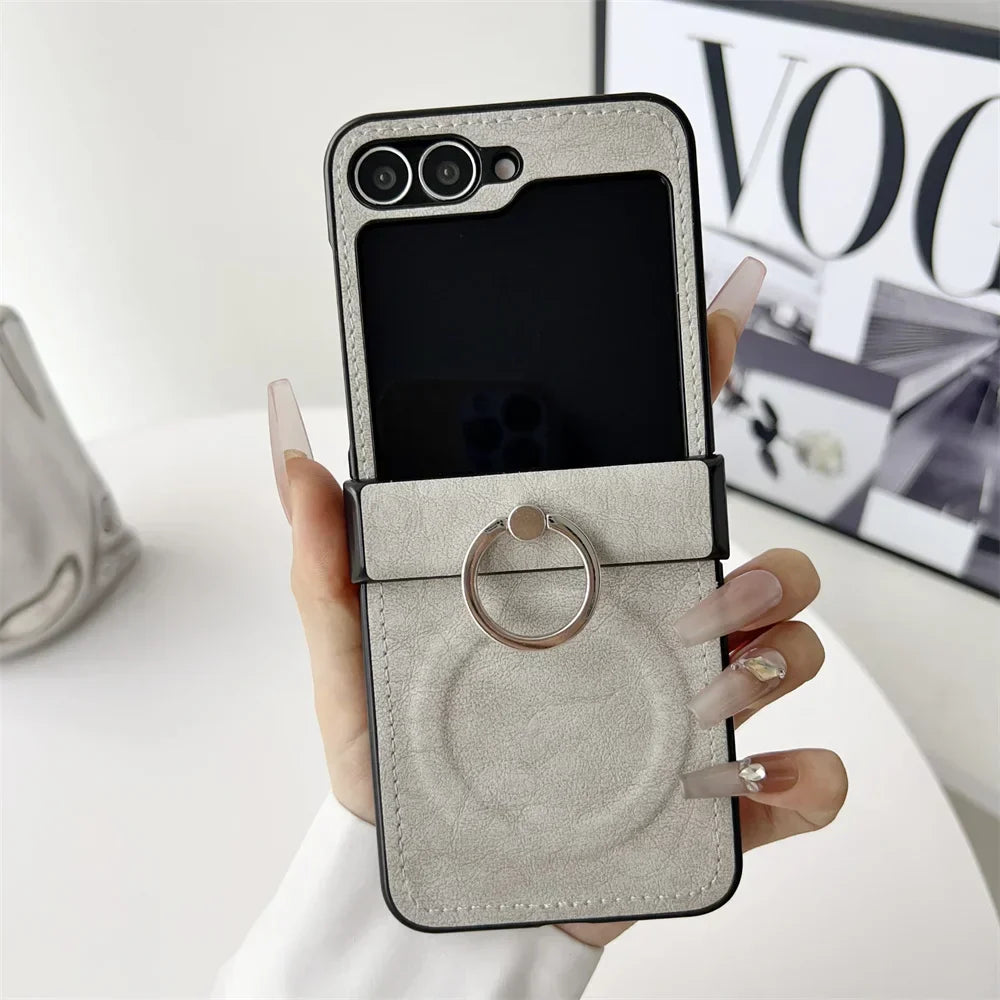 Elegant Leather Stand Case for Z Flip Series