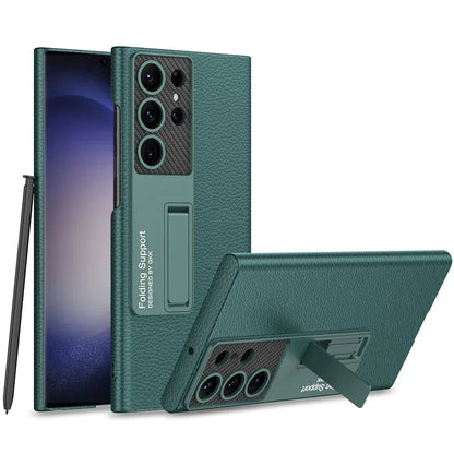 Ultra Thin Leather S24 Ultra Case with Bracket - Odin case