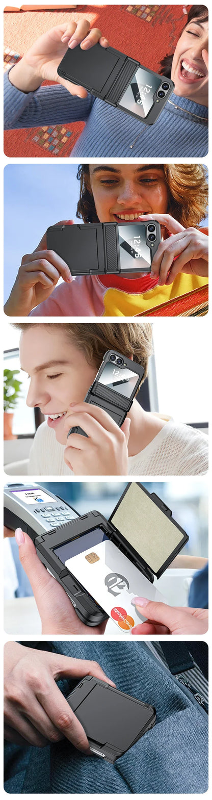 Rugged Shockproof Case for Galaxy Z Flip 3-6 with Screen Protector