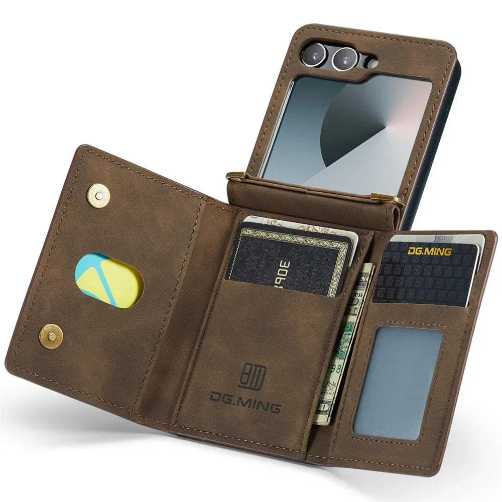Leather Wallet Case for Galaxy Z Flip 3-6