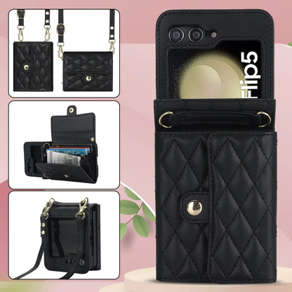 Crossbody Leather Case for Galaxy Z Flip 3-6