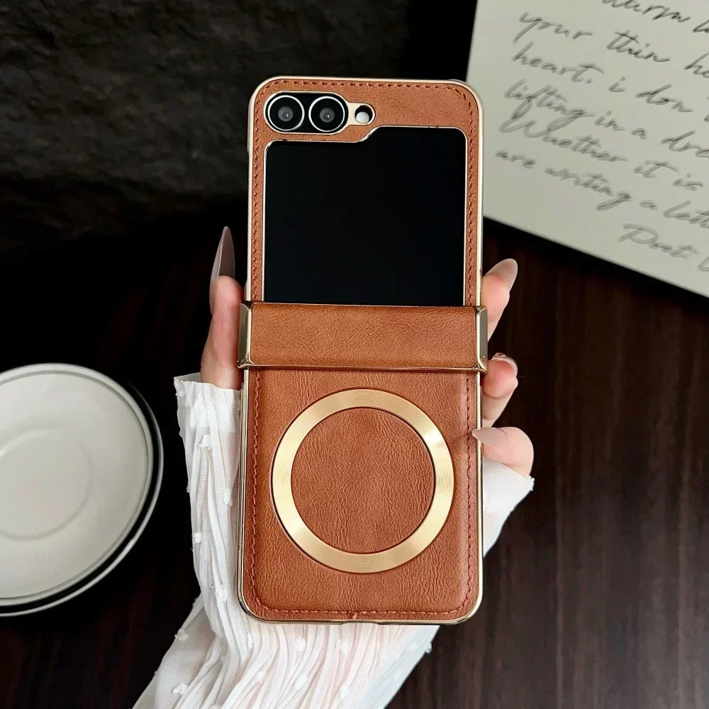 Premium Leather MagSafe Case for Z Flip Series