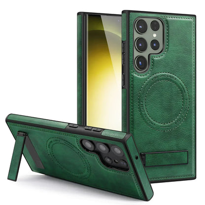 Samsung Galaxy S24 Case Leather Magnetic with Kickstand - Odin case