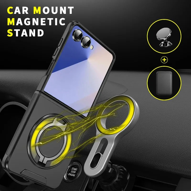 Rugged Magnetic Ring Case with MagSafe for Galaxy Z Flip 5/6/7