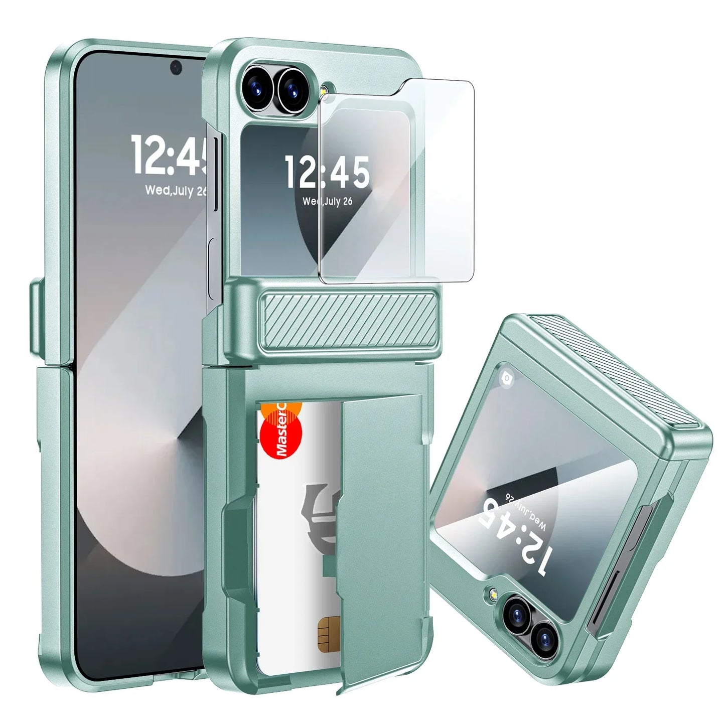 Rugged Shockproof Case for Galaxy Z Flip 3-6 with Screen Protector