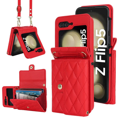 Crossbody Leather Case for Galaxy Z Flip 3-6